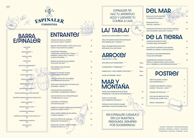 Portada de la carta de Cocina